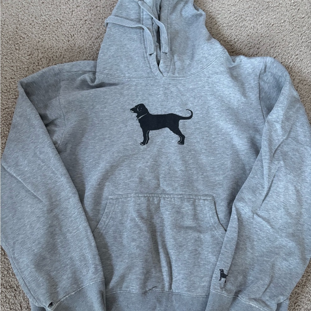 The Black Dog Gray Hoodie with Black Print